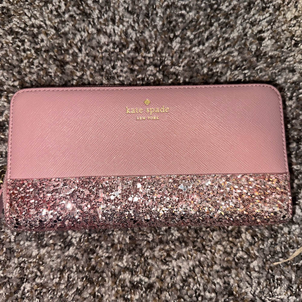 Kate Spade Greta Court Glitter Neda Zip Around Continental Wallet